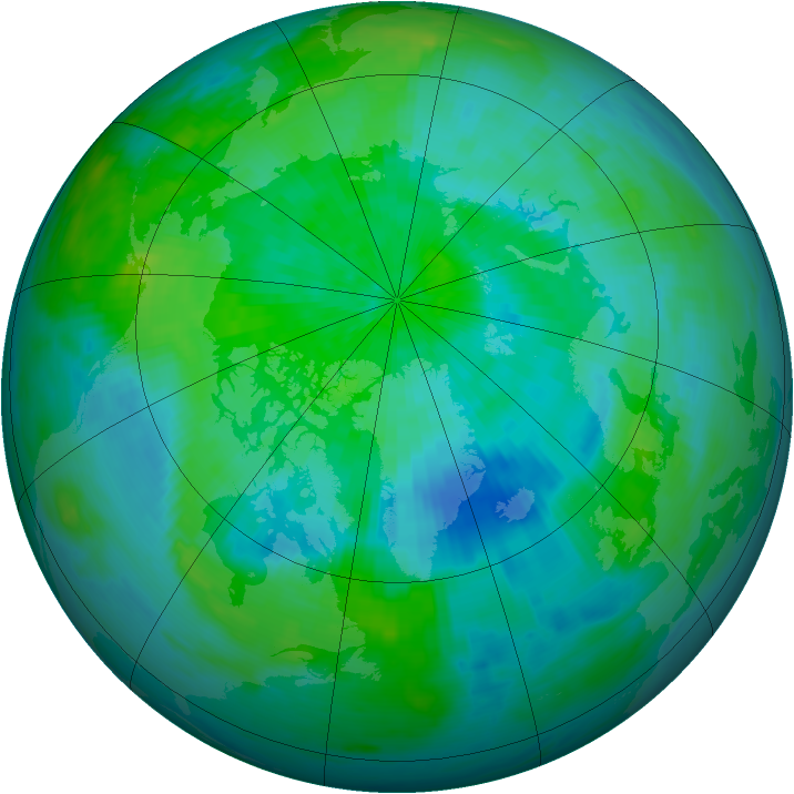 Arctic ozone map for 13 September 1988